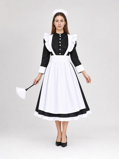 Cosplay Costume: Black-and-White Dress with Apron