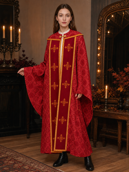 Ritual Cape with Crosses and Gold Trim