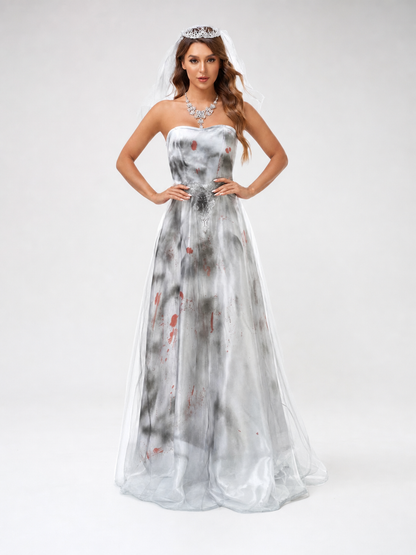 Gothic vampire Halloween costume with veil