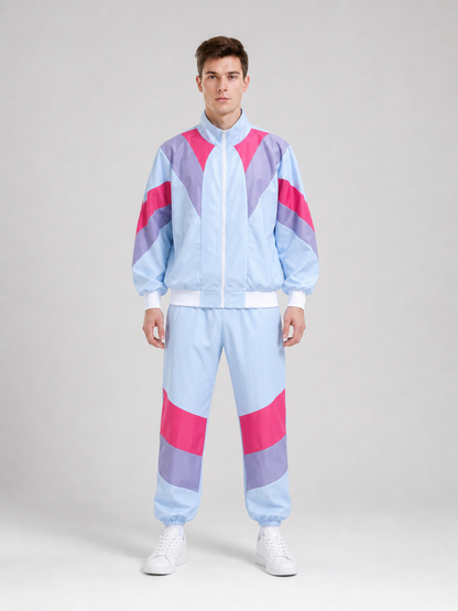 Bright two-piece set with geometric panels