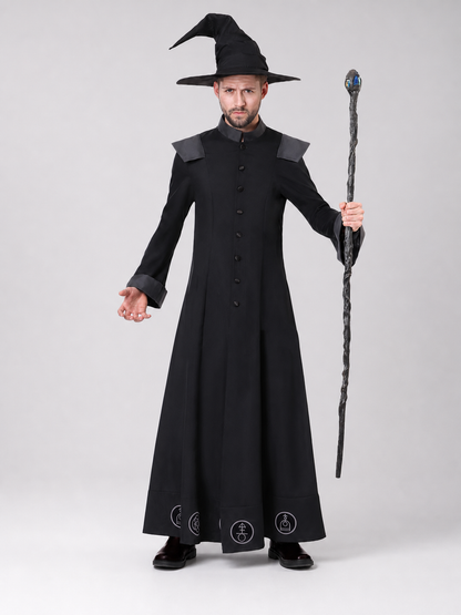 Halloween Wizard Costume with Hat and Robe