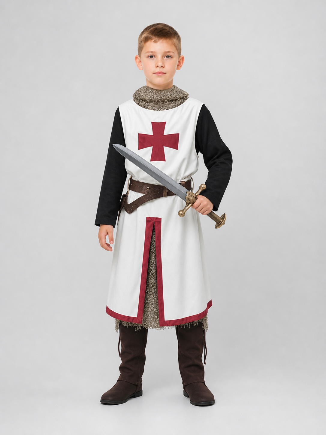 Children's Crusader Costume with Sword and Belt