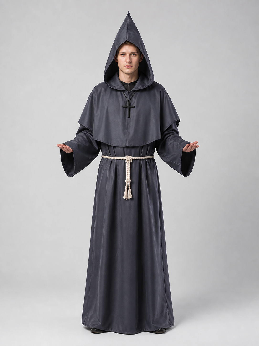 Long Hooded Carnival Robe with Belt