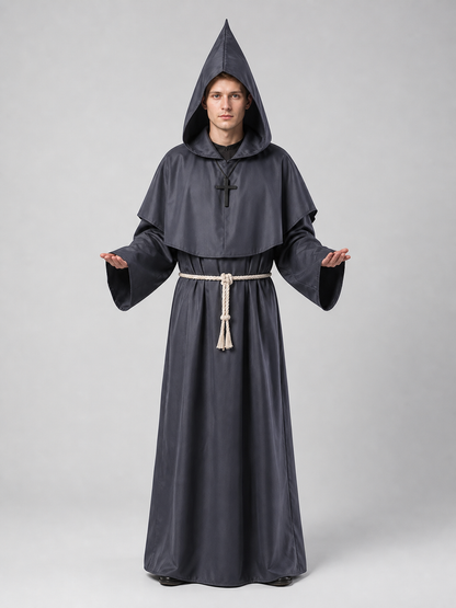 Long Hooded Carnival Robe with Belt