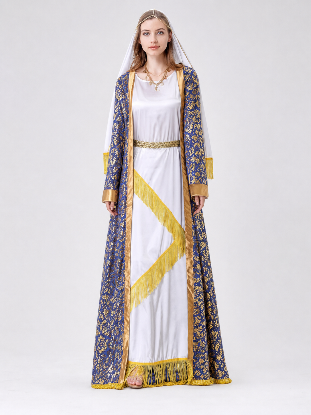 Carnival Costume: Long Dress with Cape and Veil