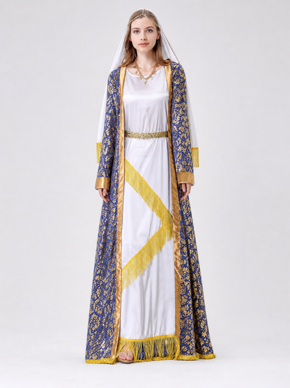 Carnival Costume: Long Dress with Cape and Veil
