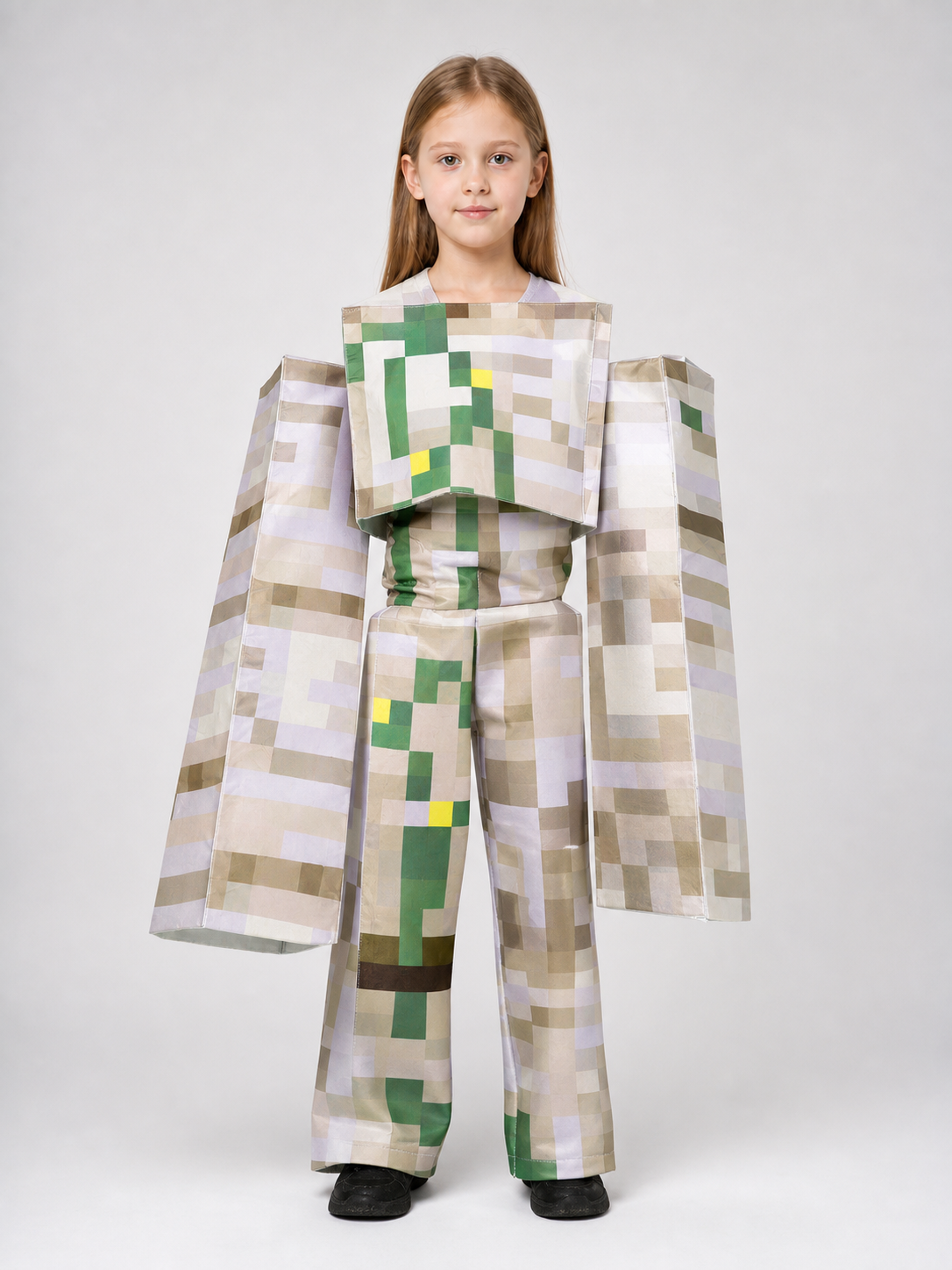 Minecraft-style character costume