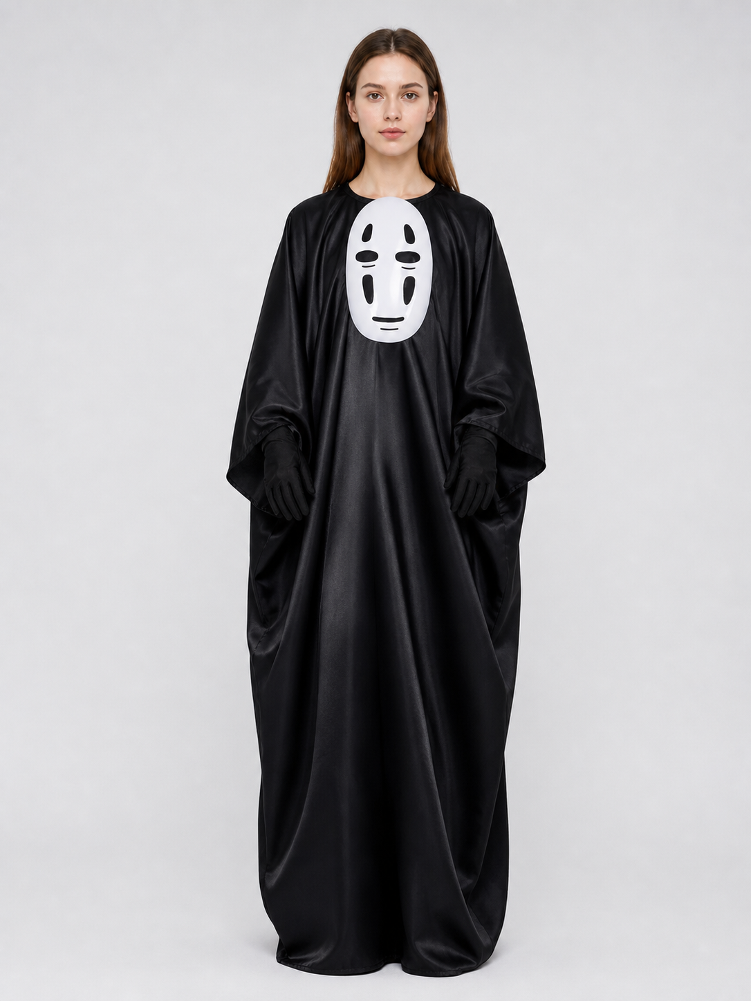 No-Face Costume with Hood, Mask, and Gloves