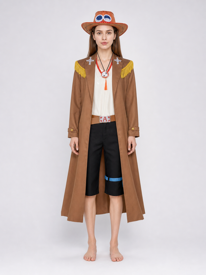 Ace One Piece Cosplay Costume: Coat and Accessories