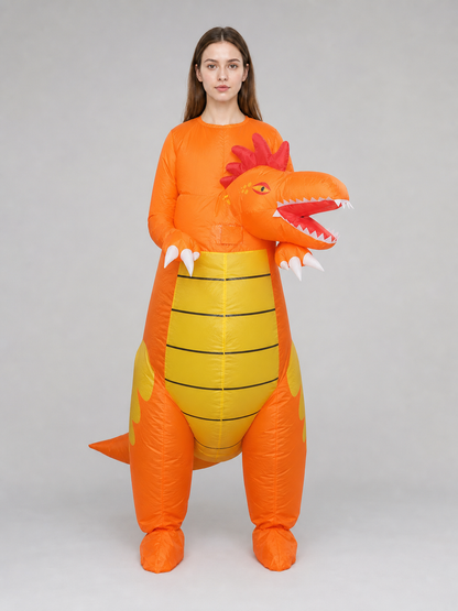 Orange Inflatable Dragon Costume, One Size