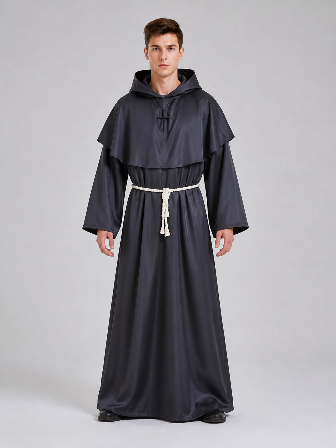 Hooded Monk Costume, Medieval Cloak