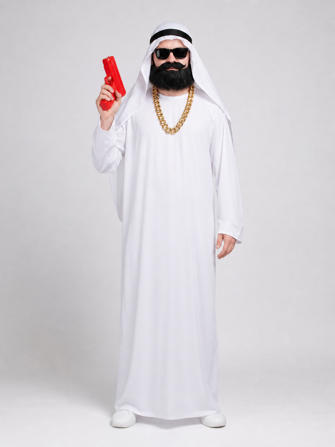 Arabian-style carnival costume with robe and accessories