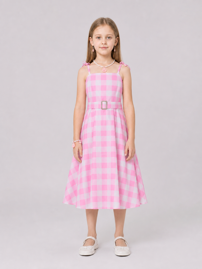Barbie-Style Plaid Costume Dress on-model view 2