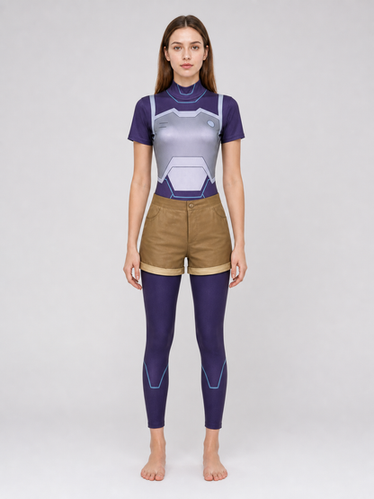 Zoe Cosplay Costume: Top, Shorts, and Leggings