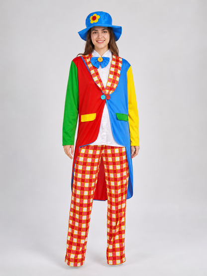Clown Tailcoat Costume with Pants for Carnival