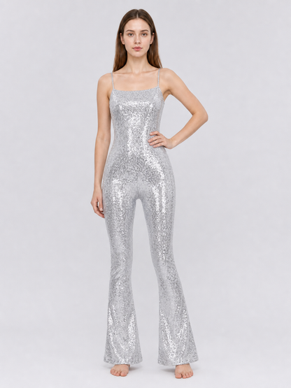 Silver Barbie Sequin Stage Jumpsuit