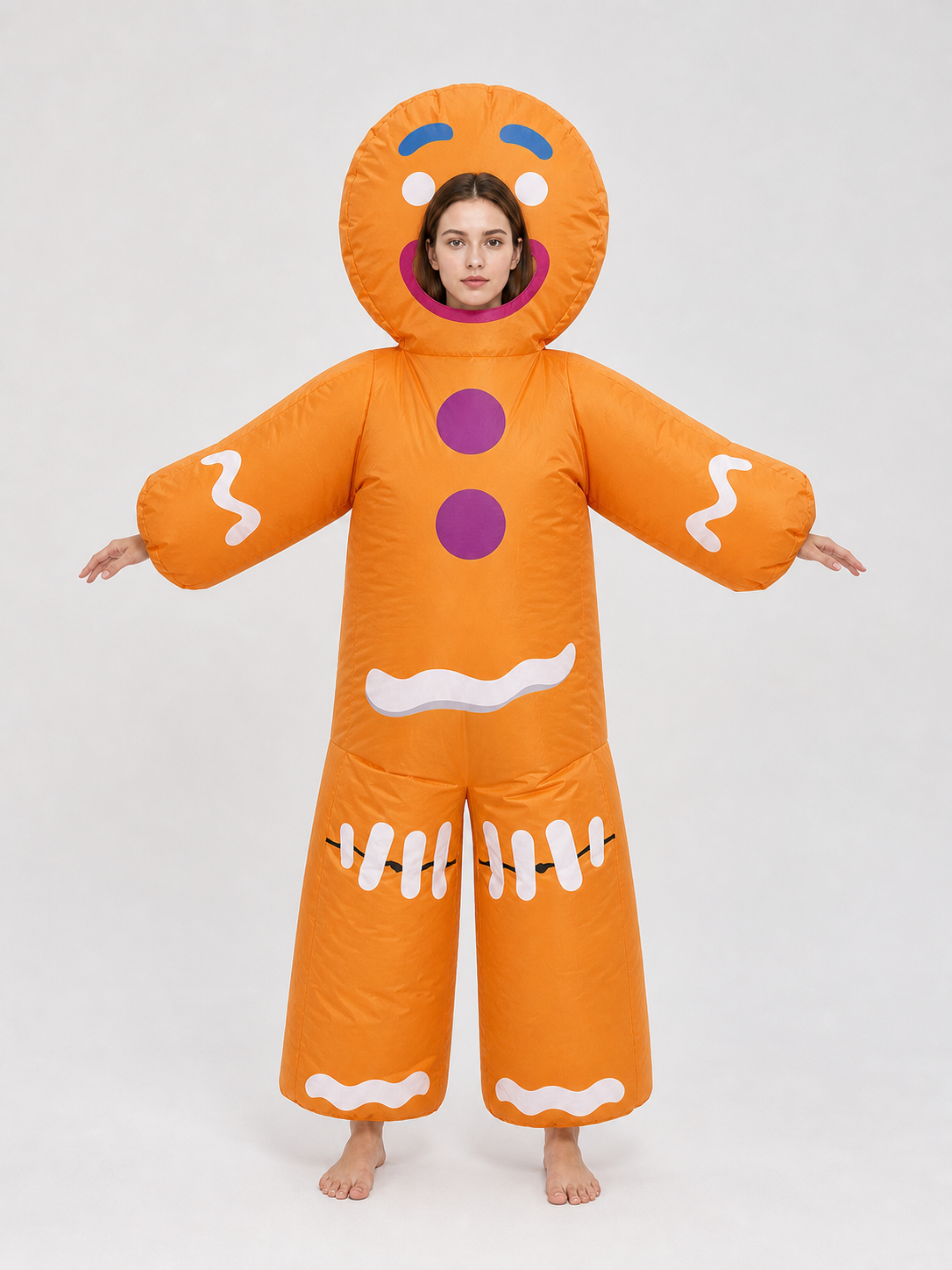 Festive Inflatable Gingerbread Man Costume