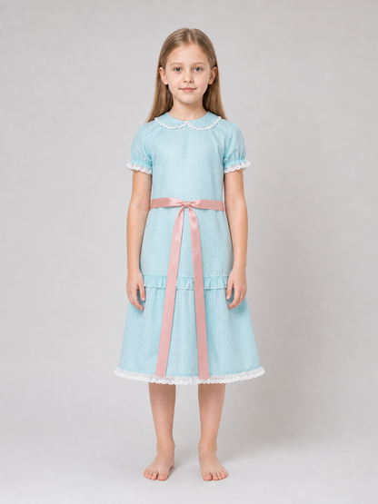 Shining Cosplay Dress with Collar and Sash