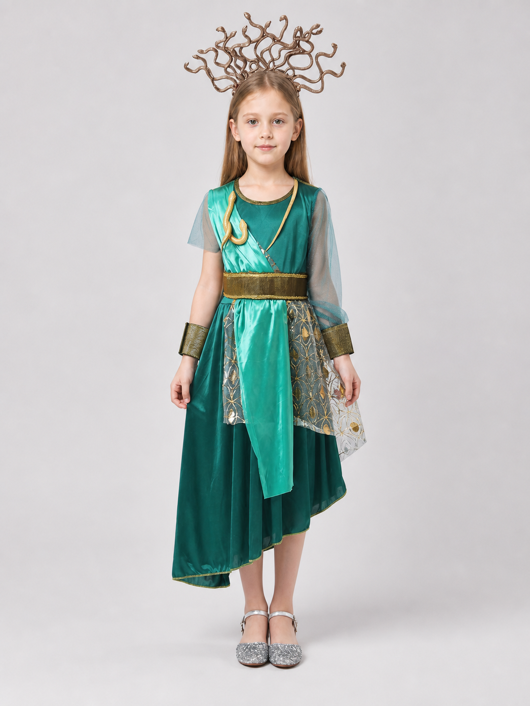 Medusa costume dress with headpiece for parties