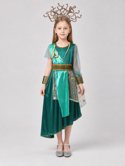 Medusa costume dress with headpiece for parties