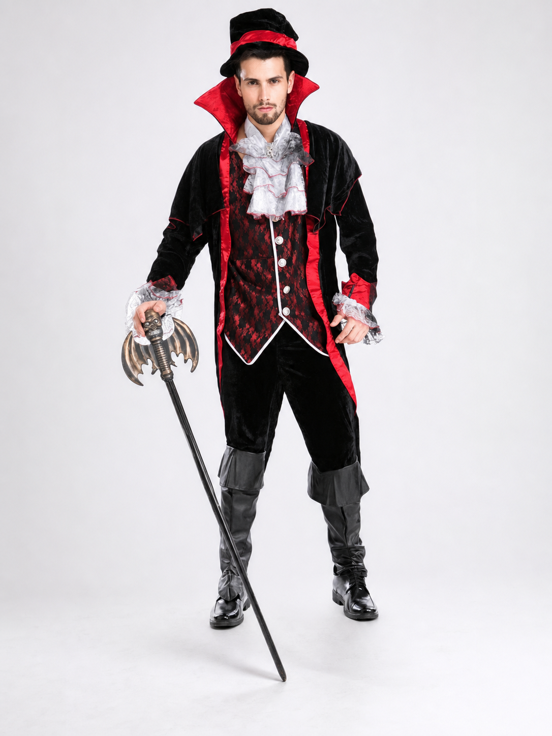Vampire Carnival Costume with Hat and Cape