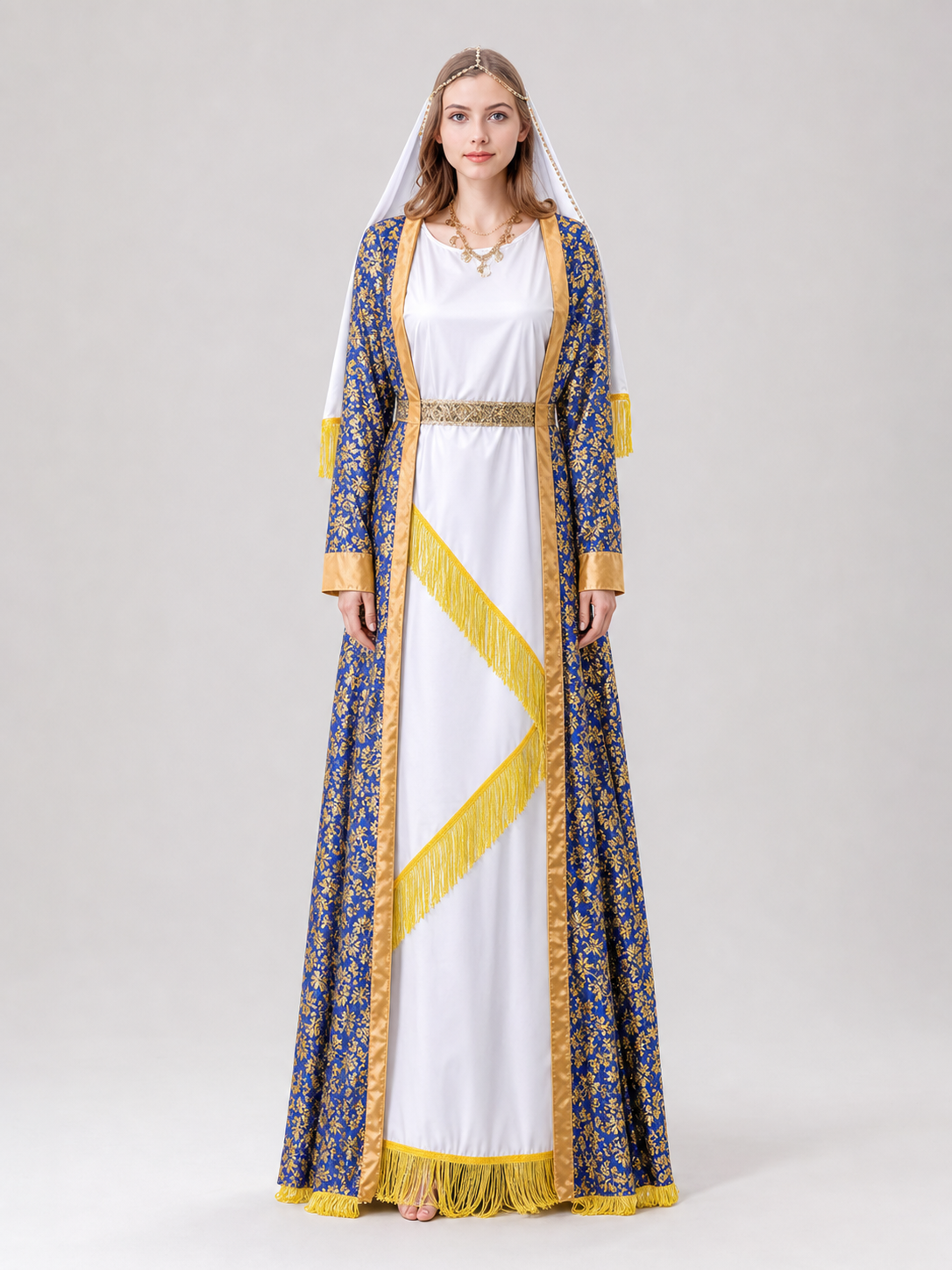 Carnival Costume: Long Dress with Cape and Veil