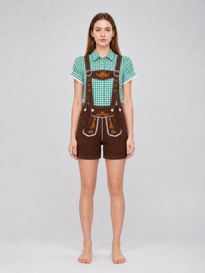 Shirt and Suspender Shorts Set