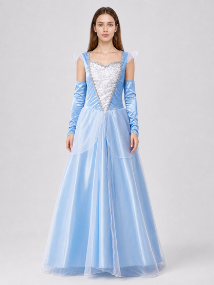 Blue princess-style costume dress for cosplay