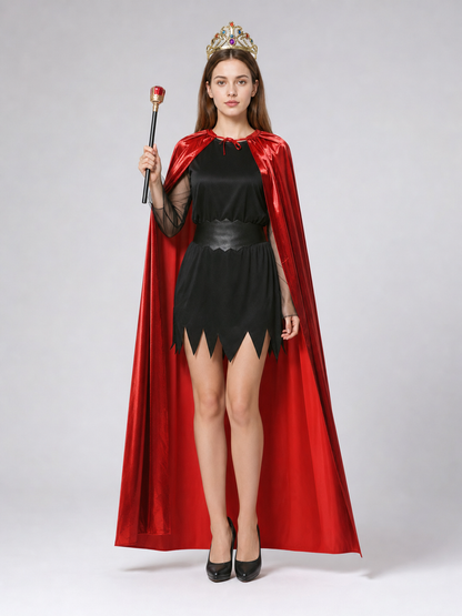 Red Carnival Cape with Gold Crown