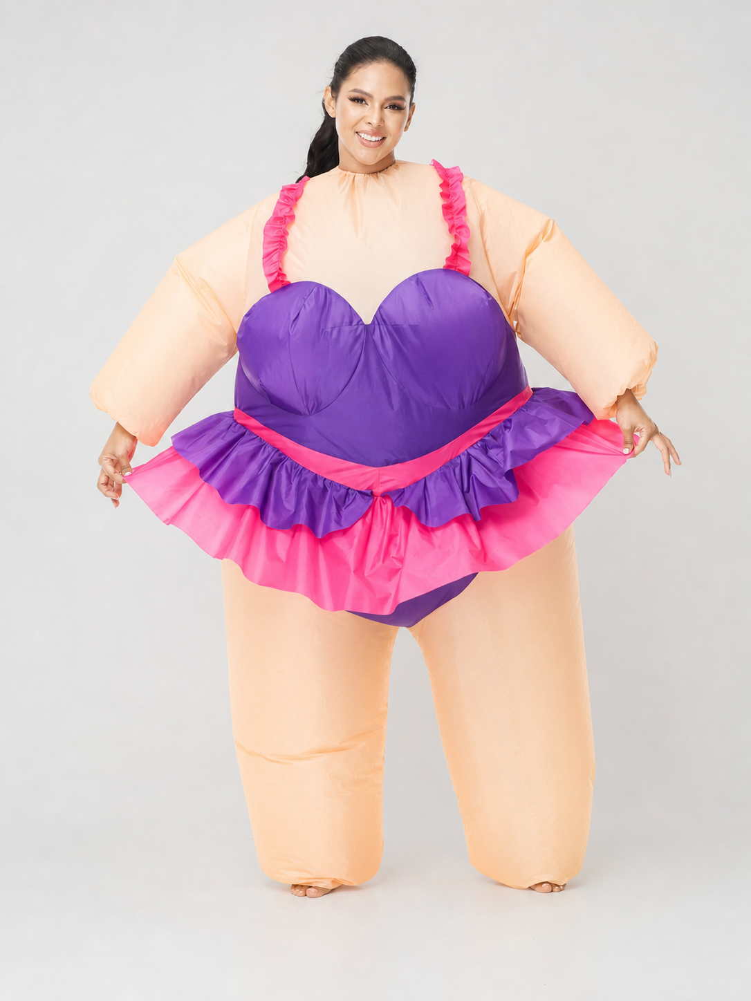 Inflatable clown costume in a ballet tutu style