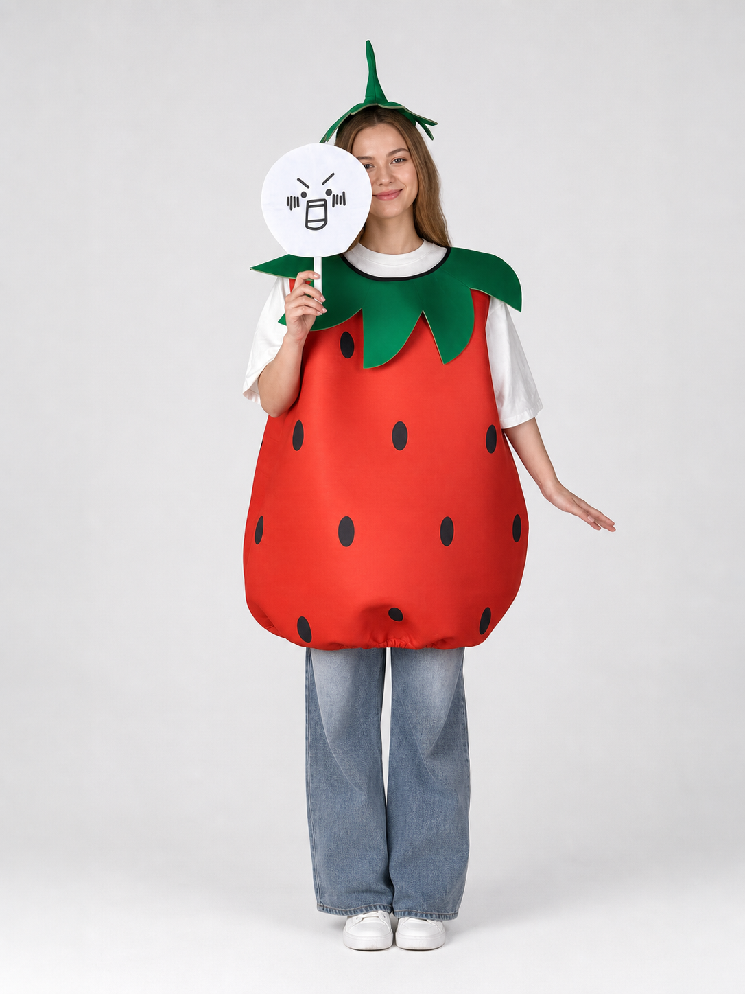 Adult Strawberry Costume with Mask
