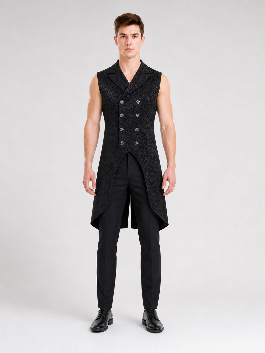 Classic Sleeveless Vest with Jacquard Pattern
