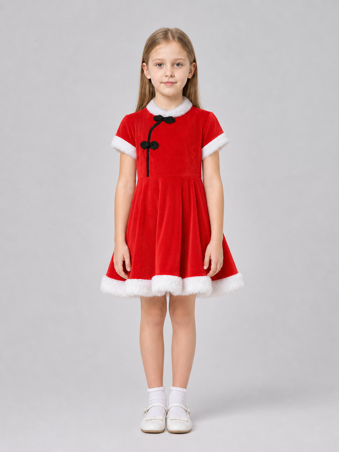 Children's Red Chinese-Style Holiday Dress