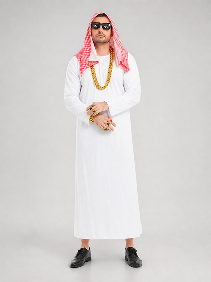 Arabic costume with headscarf and glasses for parties