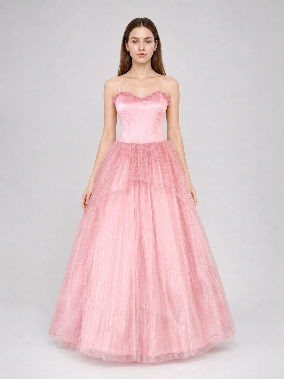 Pink cosplay dress with belt and white vest