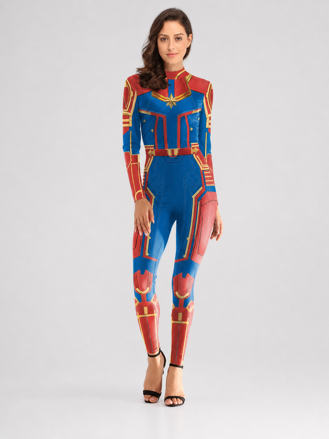 Superhero Costume Bodysuit with Print, Long Sleeve