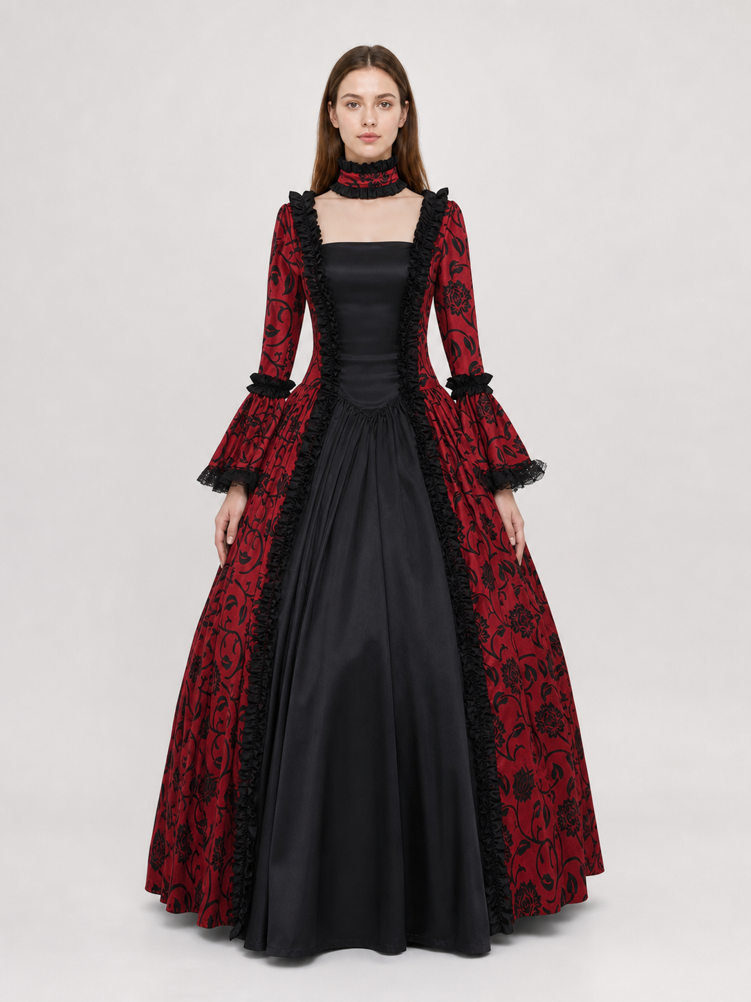 Long Gothic Victorian-Style Dress