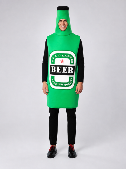 Halloween Beer Bottle Costume with Hood on-model view 2