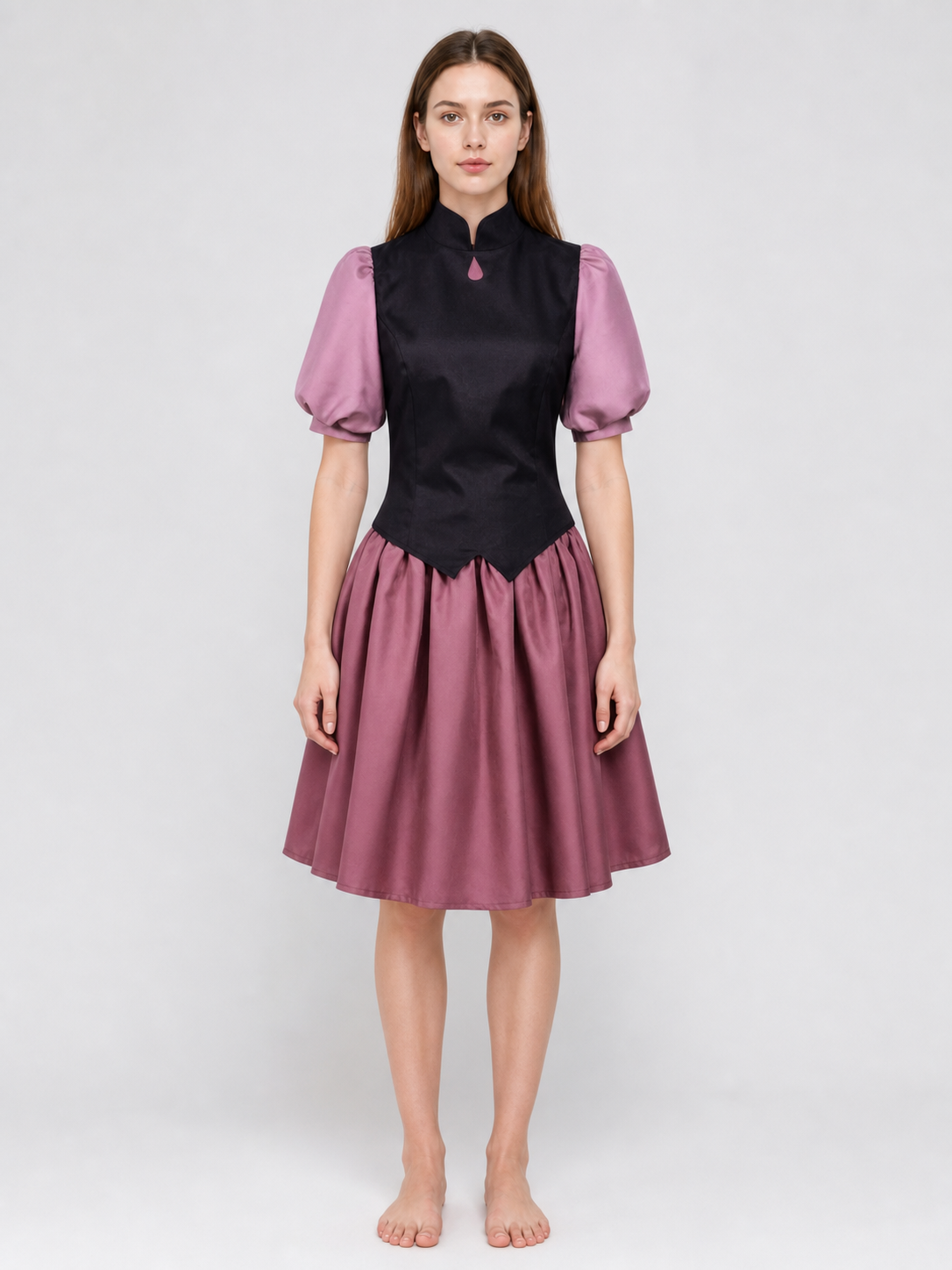 Cosplay costume: top with collar and full skirt