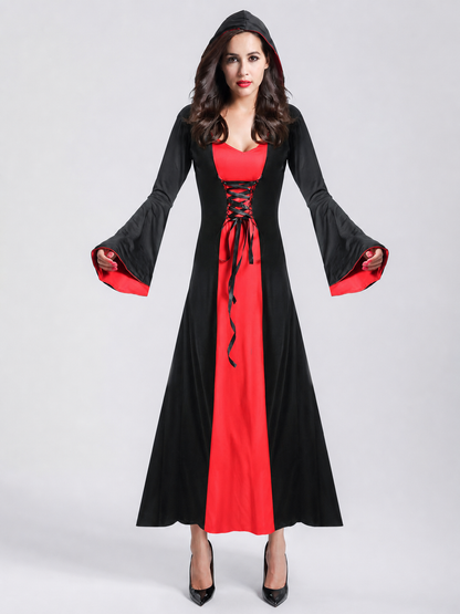 Vampire Costume with Lacing and Wide Sleeves