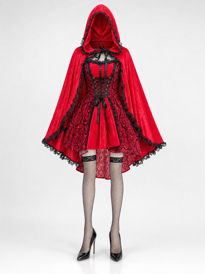 Little Red Riding Hood Costume with Hood and Cape