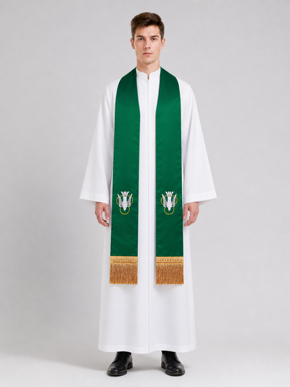 Ceremonial Green and Purple Stoles
