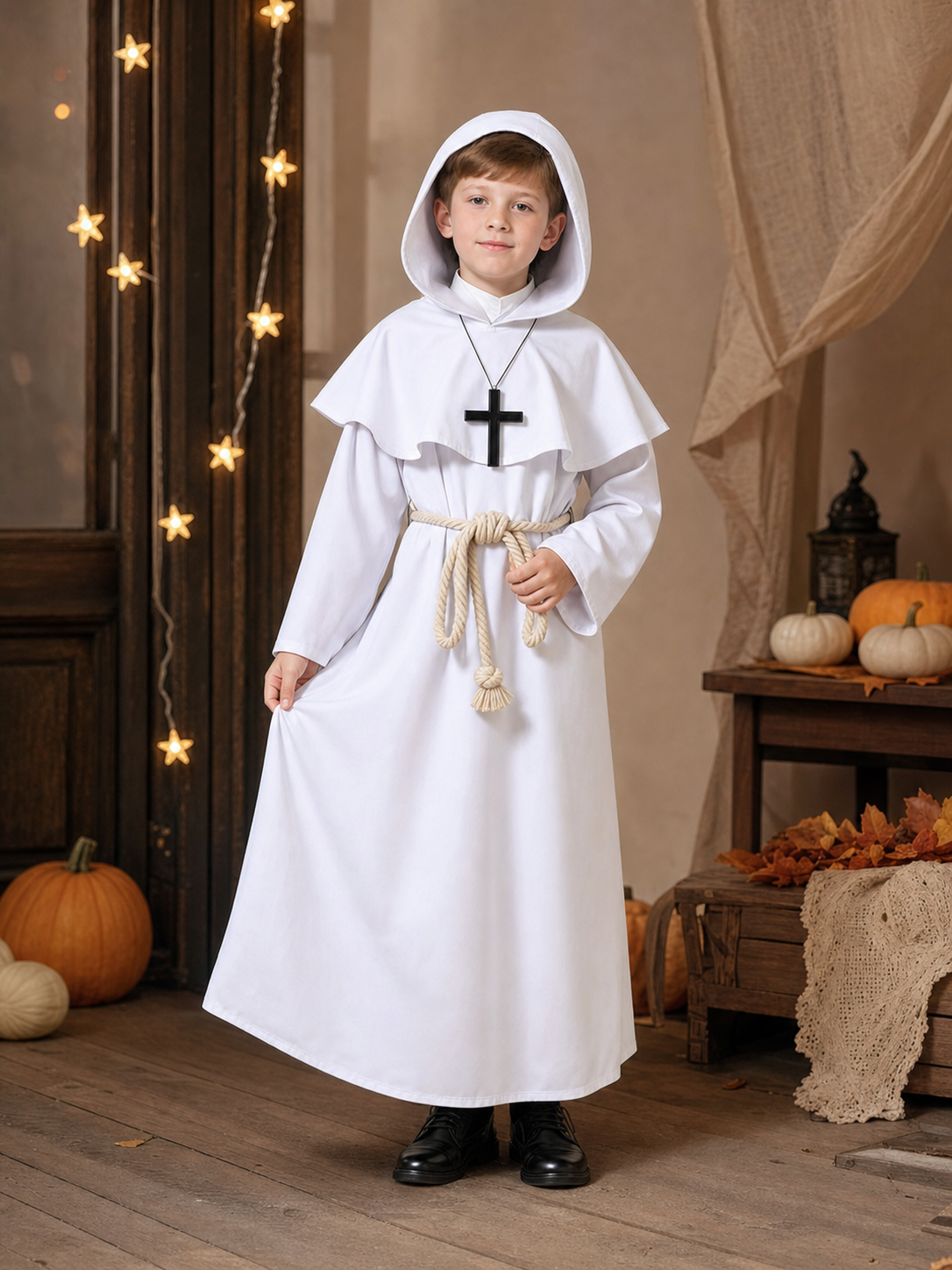 White Hooded Clergyman Costume