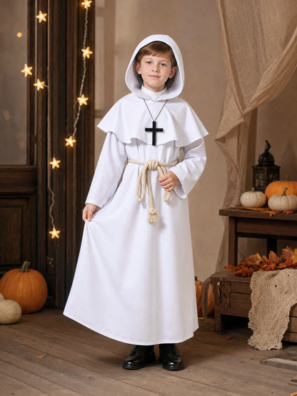 White Hooded Clergyman Costume