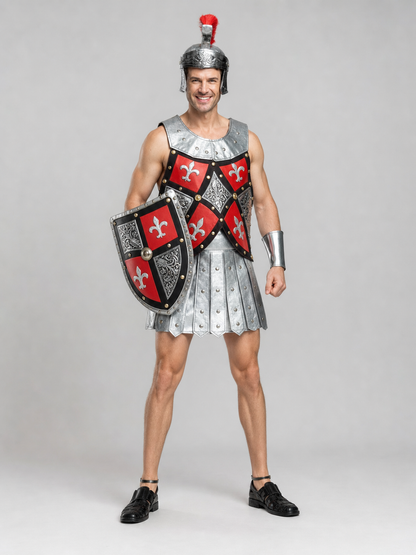 Spartan Warrior Costume with Helmet and Armor