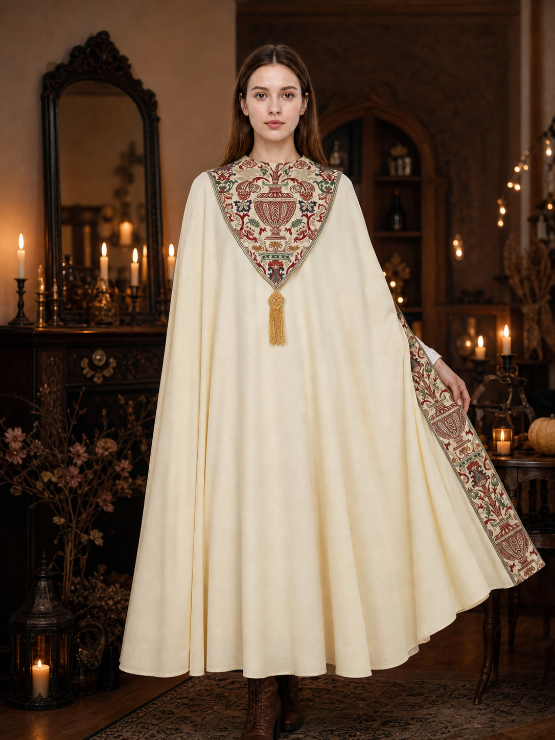 Medieval Fringed Cape for Cosplay