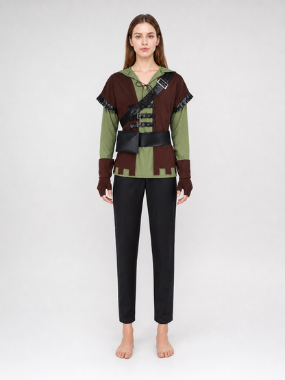 Green Arrow cosplay costume with vest and belt