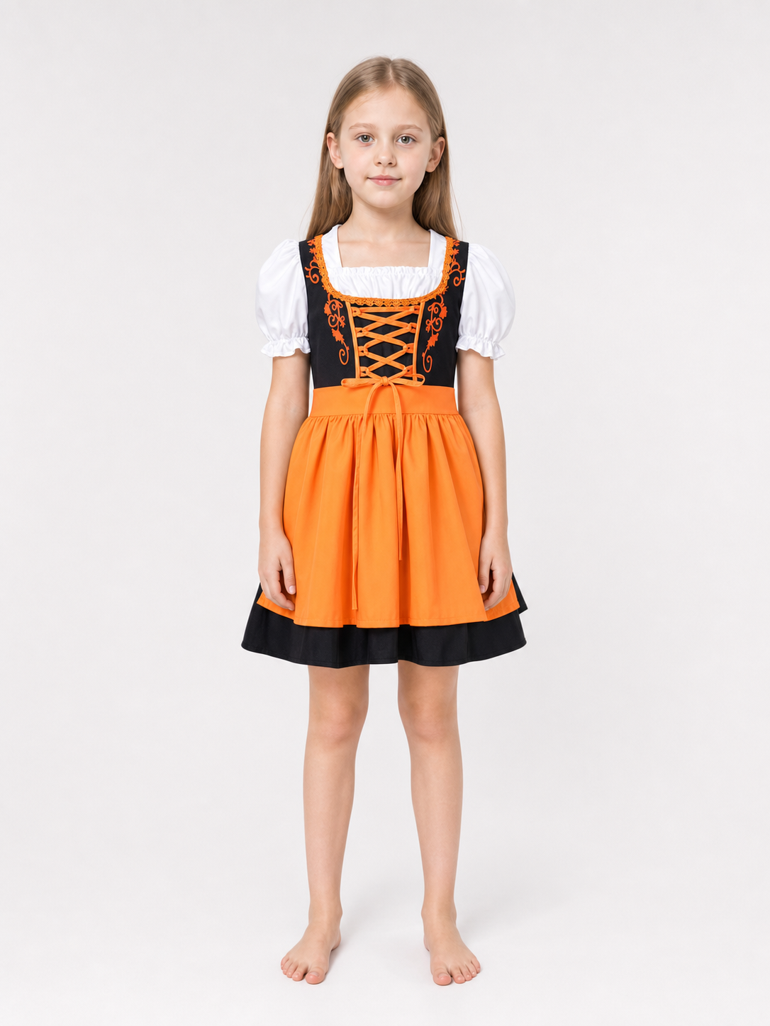 Carnival Dress in Folk Style with Lacing