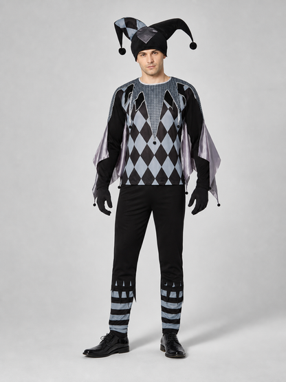 Jester-Style Clown Cosplay Costume for Halloween