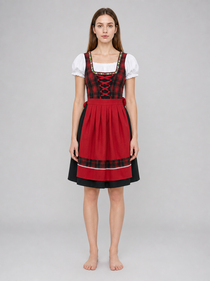 Carnival plaid dress with accessories